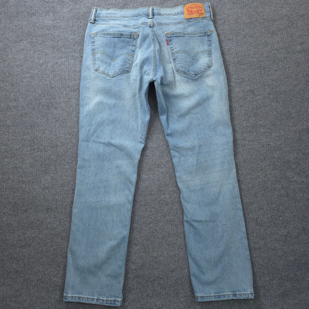 Levis 511 Jeans Mens 36x32 Blue Slim Tapered Medium Wash Stretch Comfort Faded - Picture 2 of 12